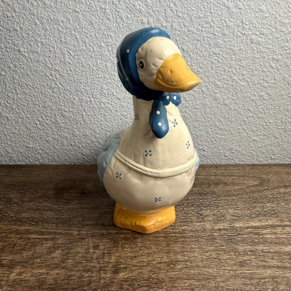 Vintage Country Goose Coin Bank Blue Bonnet Farmhouse Cottagecore Decor 8" - Picture 5 of 11